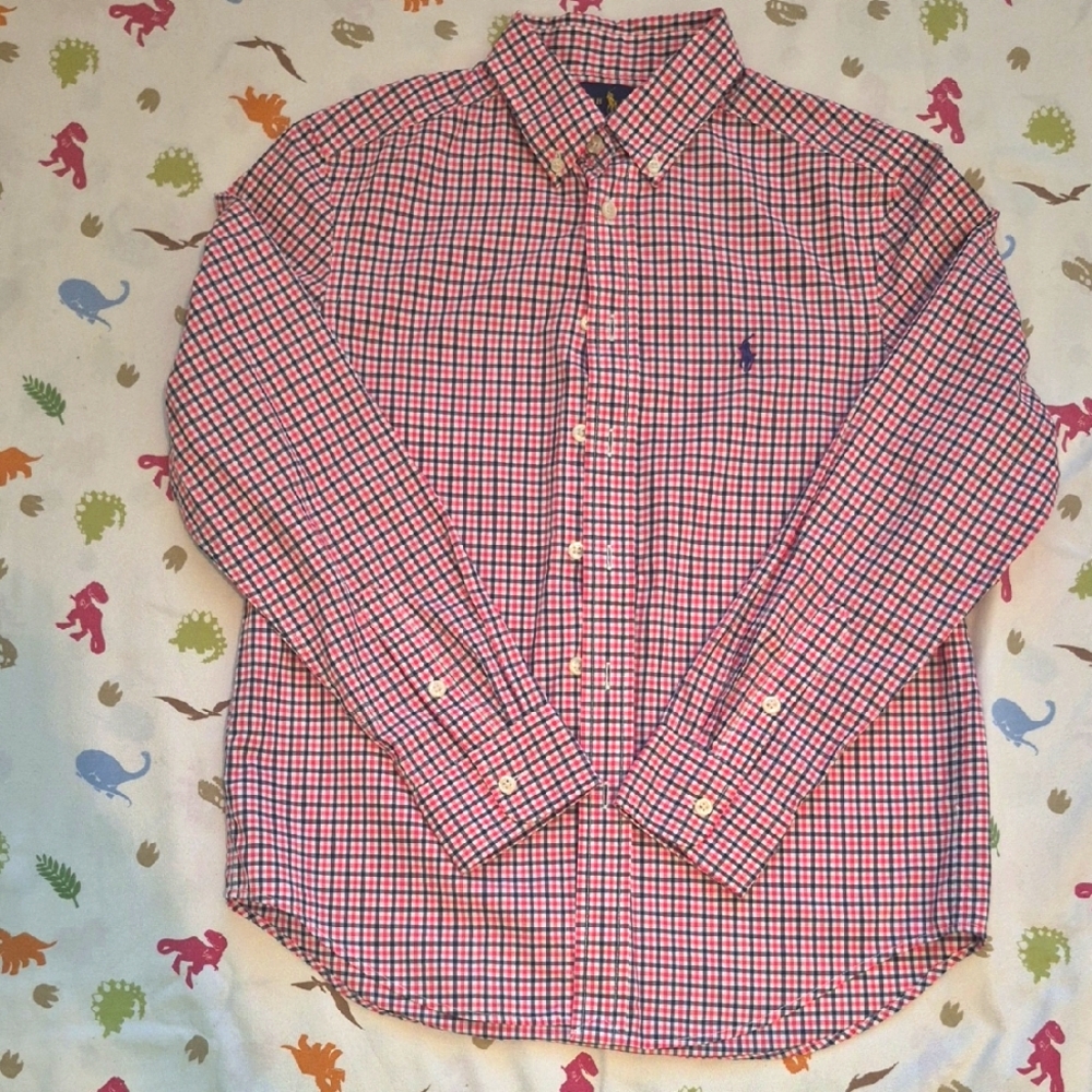 Polo by Ralph Lauren Red Button Down Shirt Gingham Pattern
